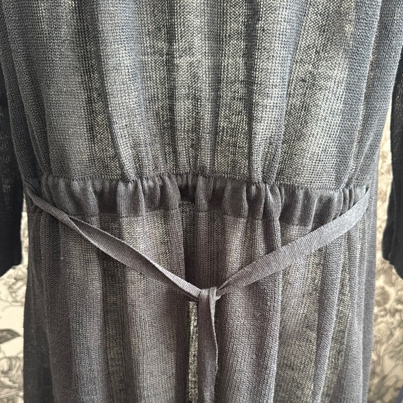 Vintage EILEEN FISHER Organic Linen Cardigan Gray Semi Sheer Duster Women’s XL - Picture 12 of 16